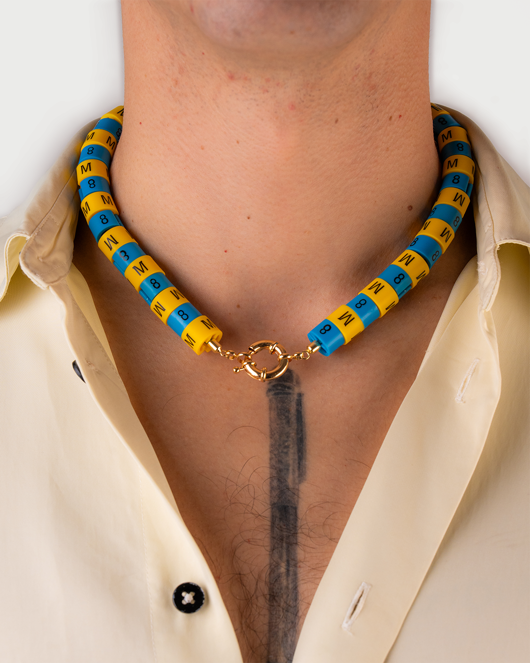 Necklace Apollo in colors yellow and blue inspired by the blue sky bliss and Caribbean water