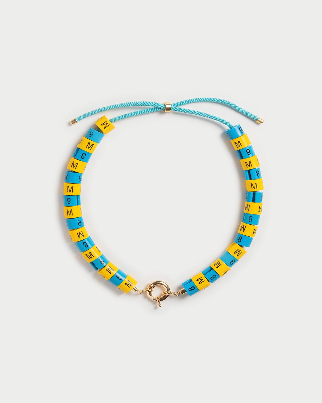 Necklace Apollo in colors yellow and blue inspired by the blue sky bliss