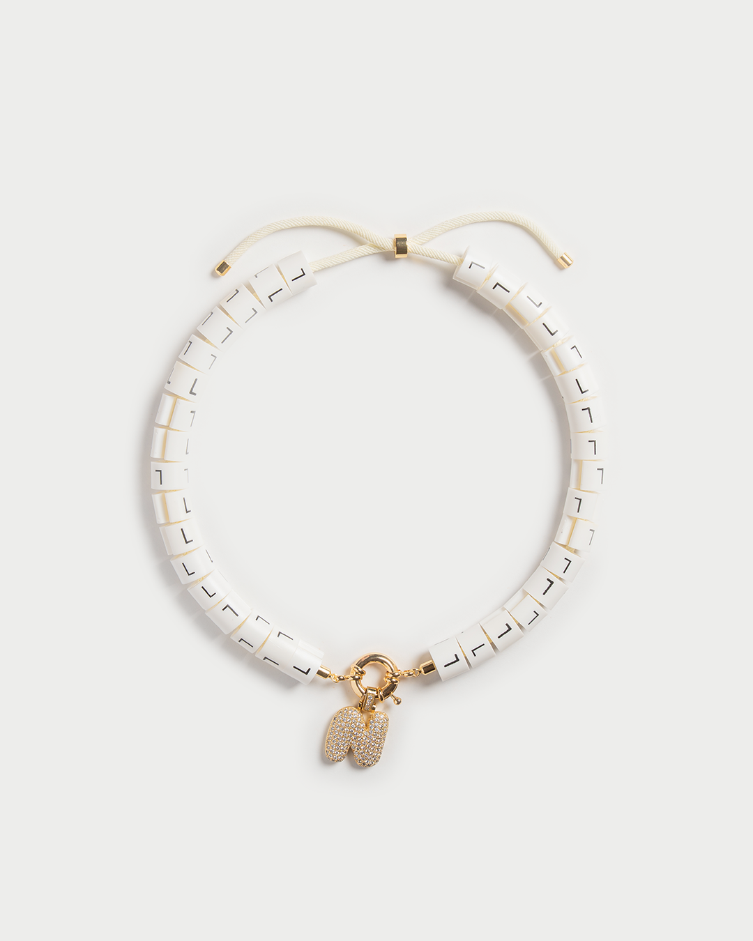 Necklace Aura in color withe with bold pendant - icon of purity and power 