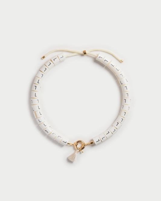 Necklace Aura in color withe - icon of purity and power 