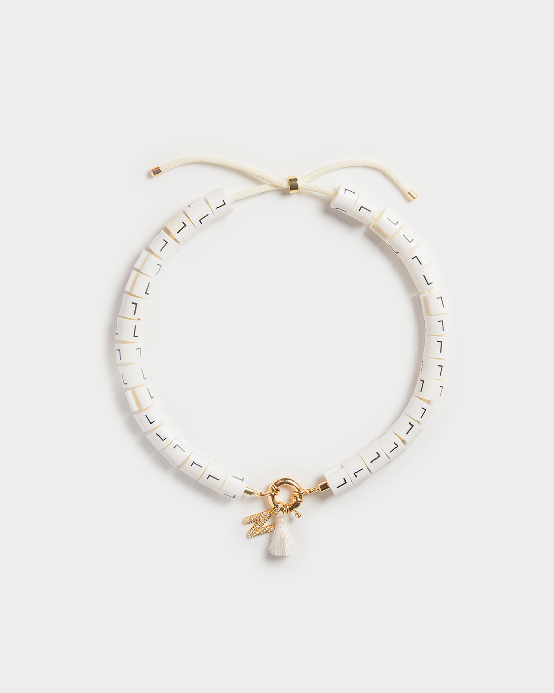 Necklace Aura in color withe with slim pendant - icon of purity and power 