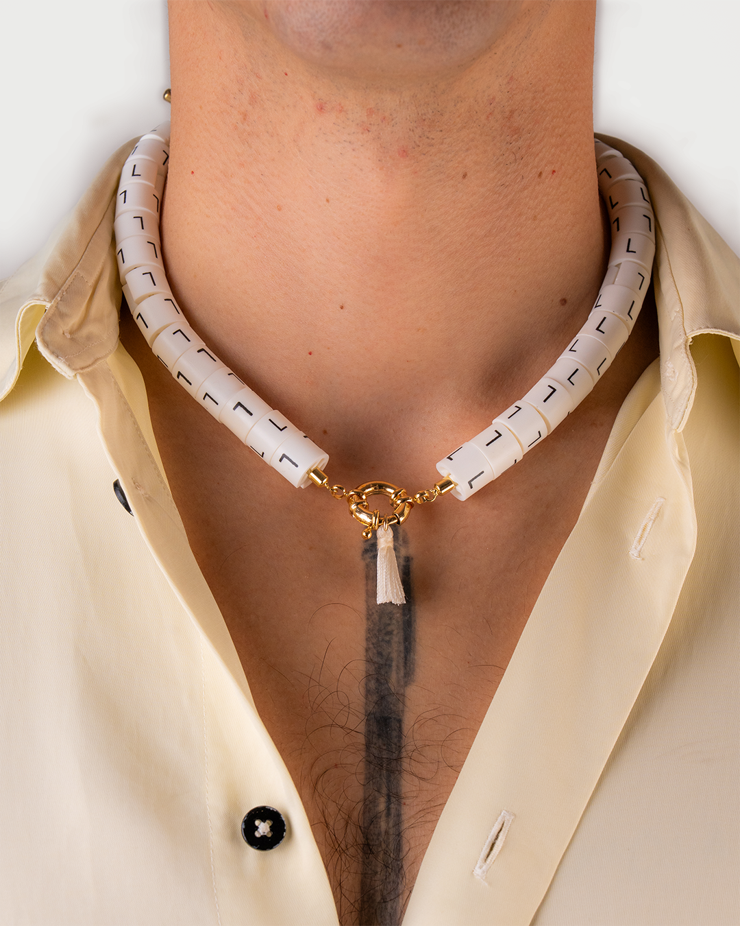 Necklace Aura in color withe - icon of purity and power unisex