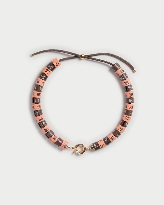 Necklace Diana in colors peach and brown - channeling the huntress' energy and Lady D elegance