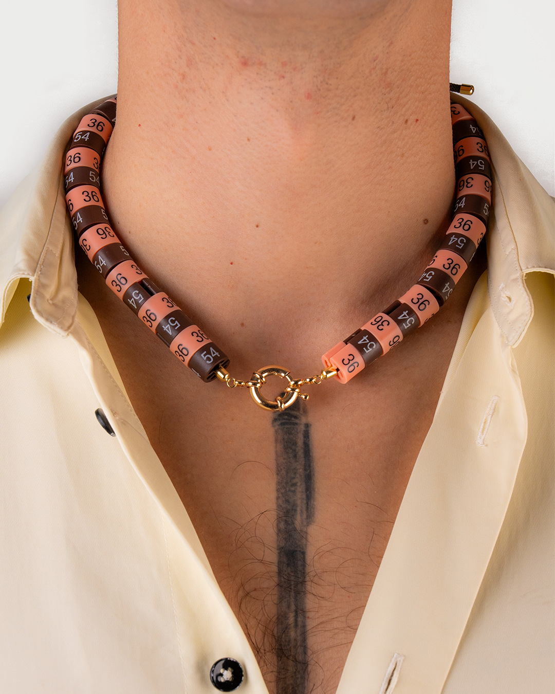 Necklace Diana in colors peach and brown - channeling the huntress' energy and Lady D elegance