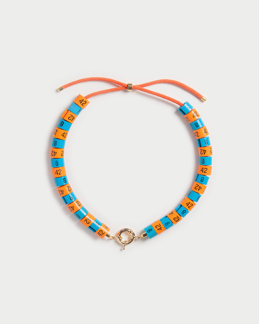 Necklace Helios in colors orange and blue inspired by the God of the sun