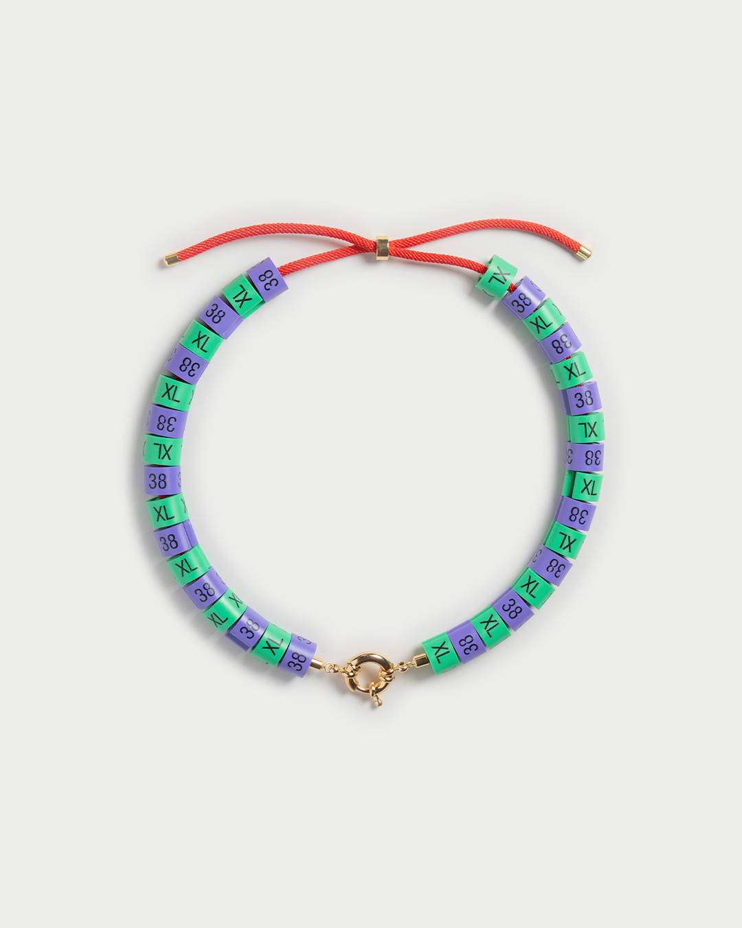 Necklace Inka in colors green and purple - where the ocean meets wild nature