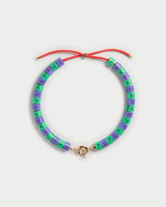 Necklace Inka in colors green and purple - where the ocean meets wild nature