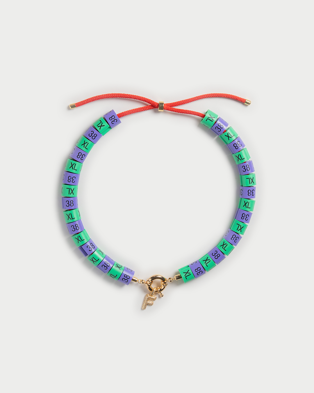 Necklace Inka with slim pendant in colors green and purple - where the ocean meets wild nature