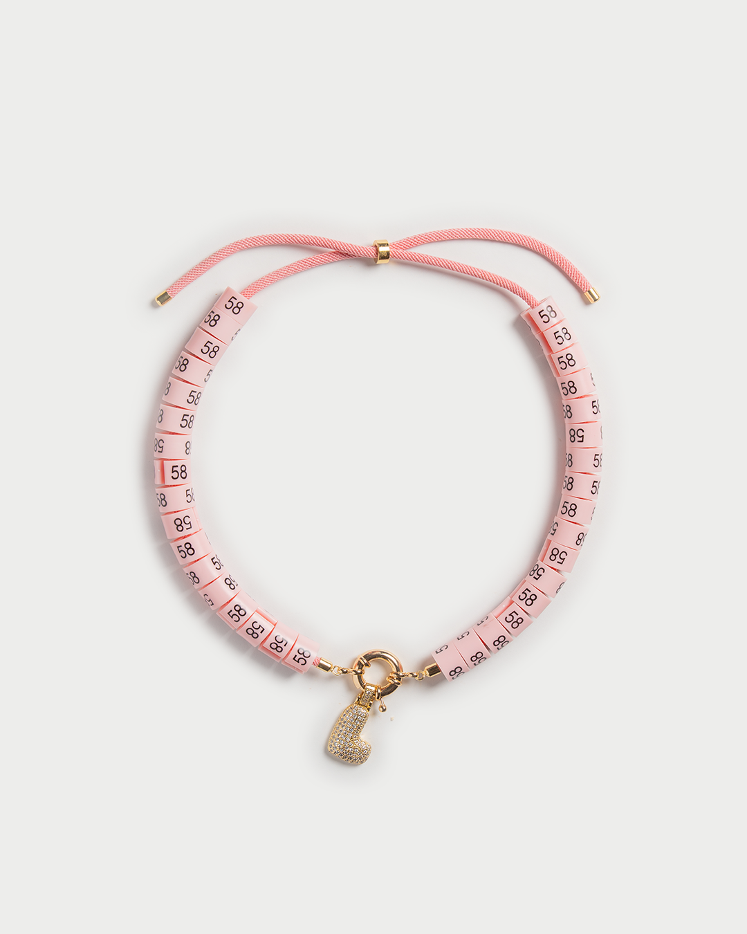 Necklace Liaa in color baby pink with bold pendant