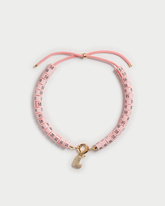 Necklace Liaa in color baby pink with bold pendant