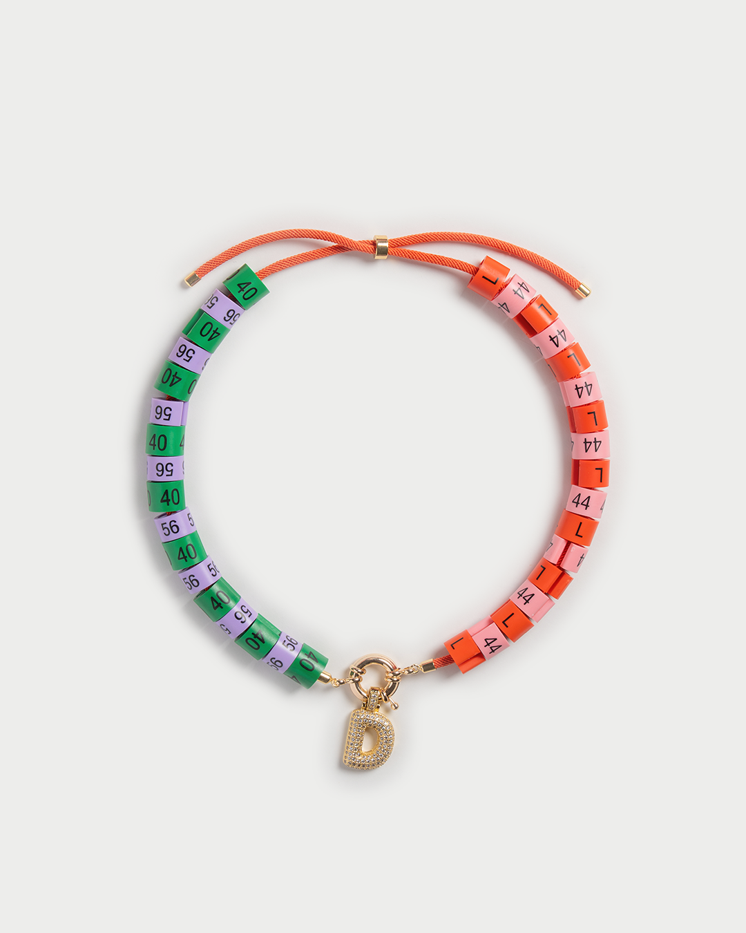 Necklace Nike - the eccentric - dual colored: pink and red, lilac and dark green with bold pendant