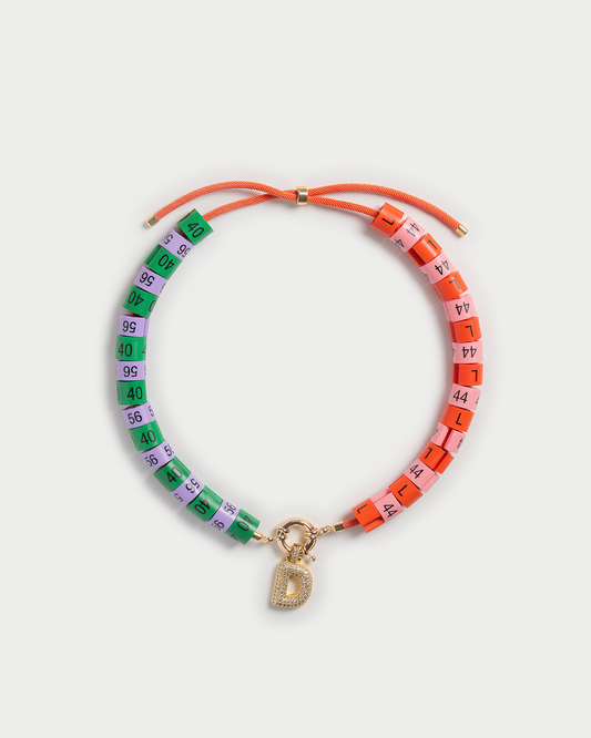 Necklace Nike - the eccentric - dual colored: pink and red, lilac and dark green with bold pendant