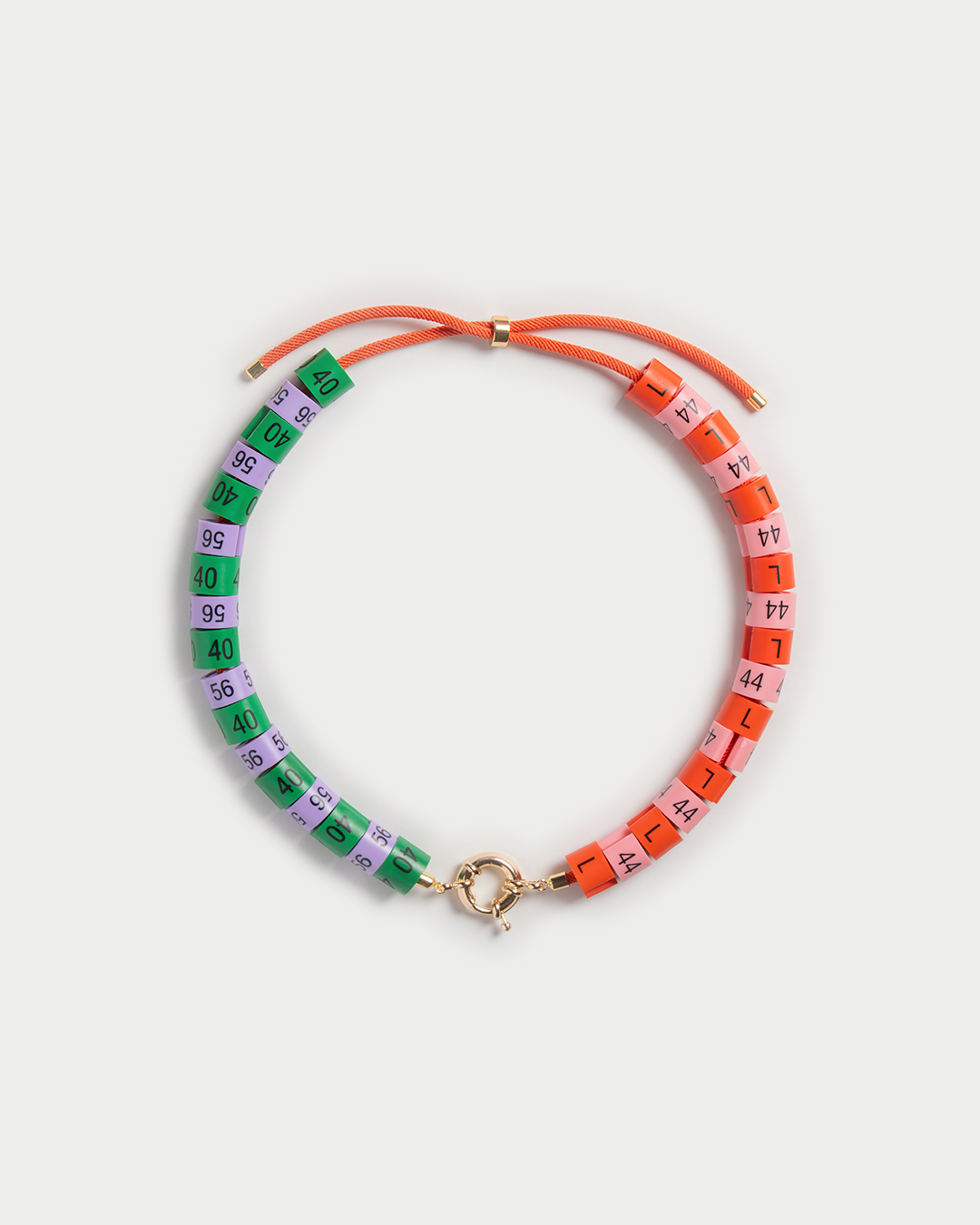 Necklace Nike - the eccentric unisex - dual colored: pink and red, lilac and dark green 