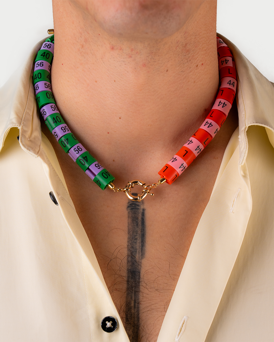 Necklace Nike - the eccentric - dual colored: pink and red, lilac and dark green