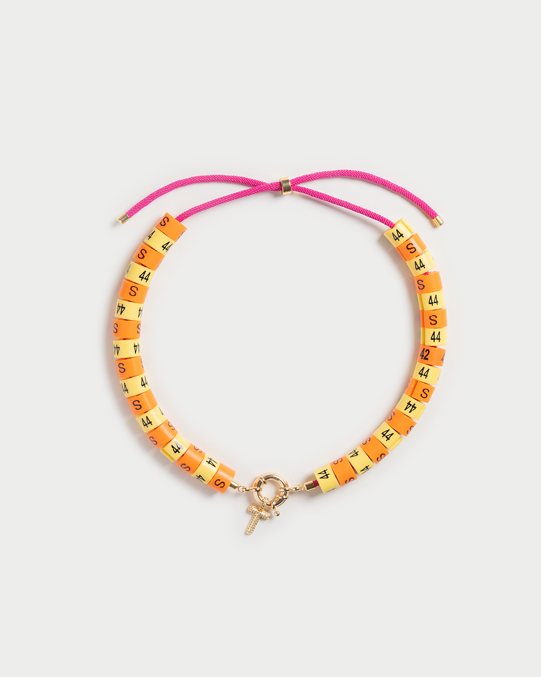 Necklace Raya with slim pendant in colors butter yellow and orange radiate golden hour energy and serenity