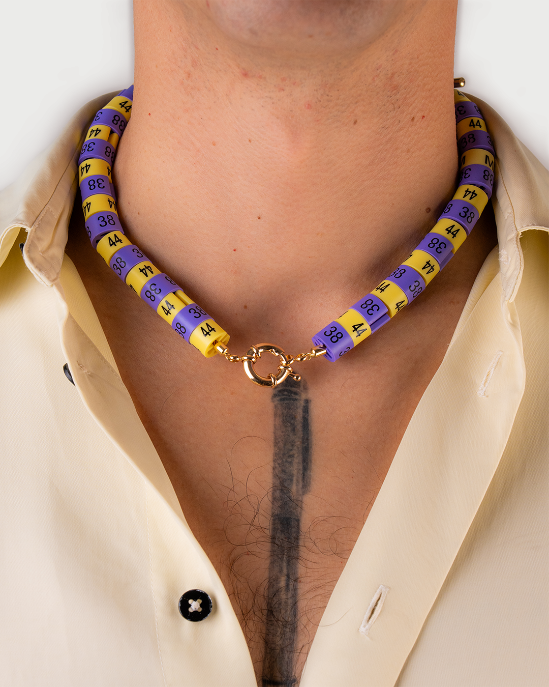 Necklace Zora in colors yellow butter and purple inspired by the sun-kissed ocean horizons